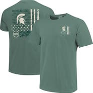 IMAGE ONE Men's Green Michigan State Spartans Comfort Colors OHT Camo Overlay T-Shirt