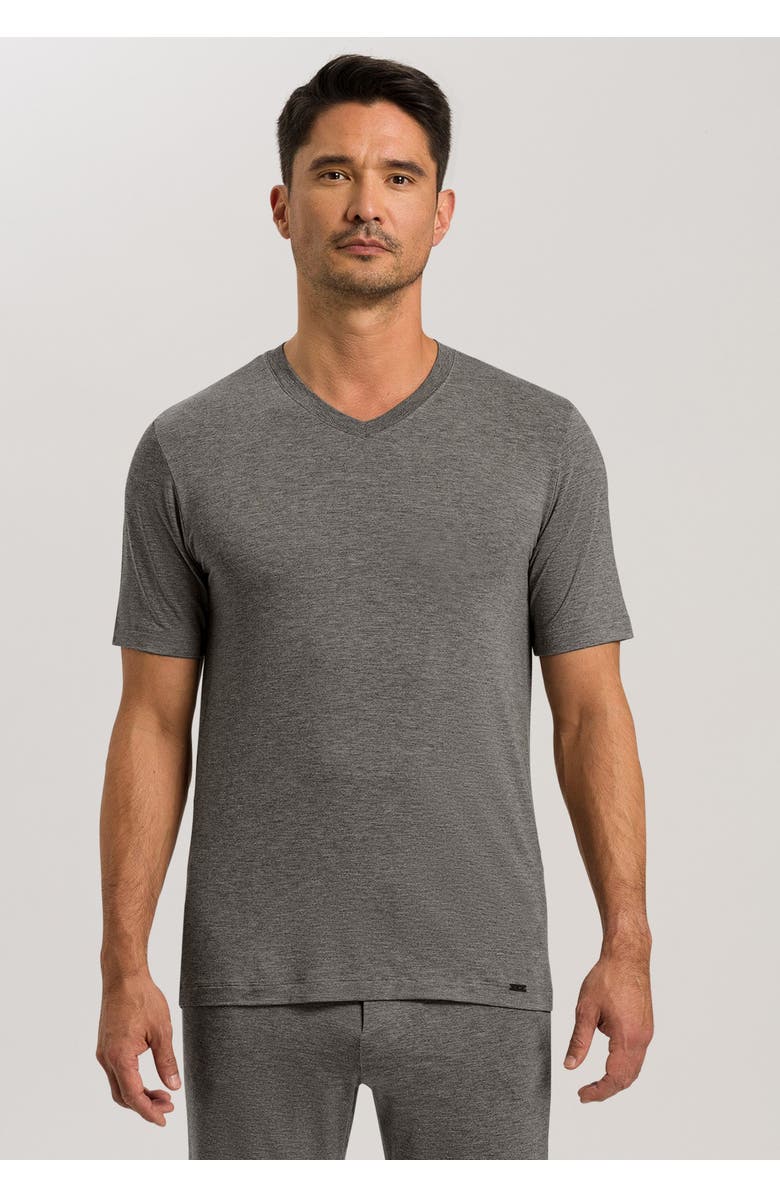 Hanro Casuals Soft V-Neck T-Shirt, Alternate, color, Stone Melange