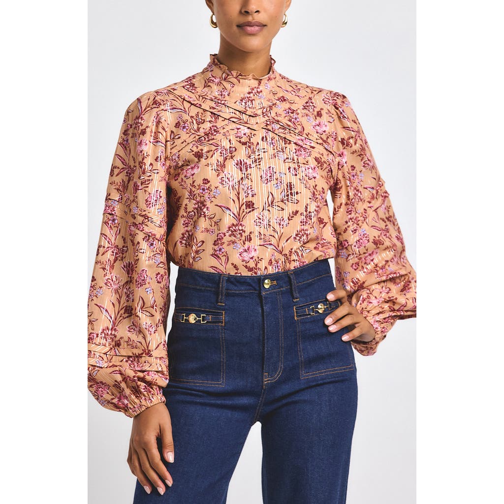 Derek Lam 10 Crosby Marlowe Metallic Top in Camel Multi at Nordstrom Rack
