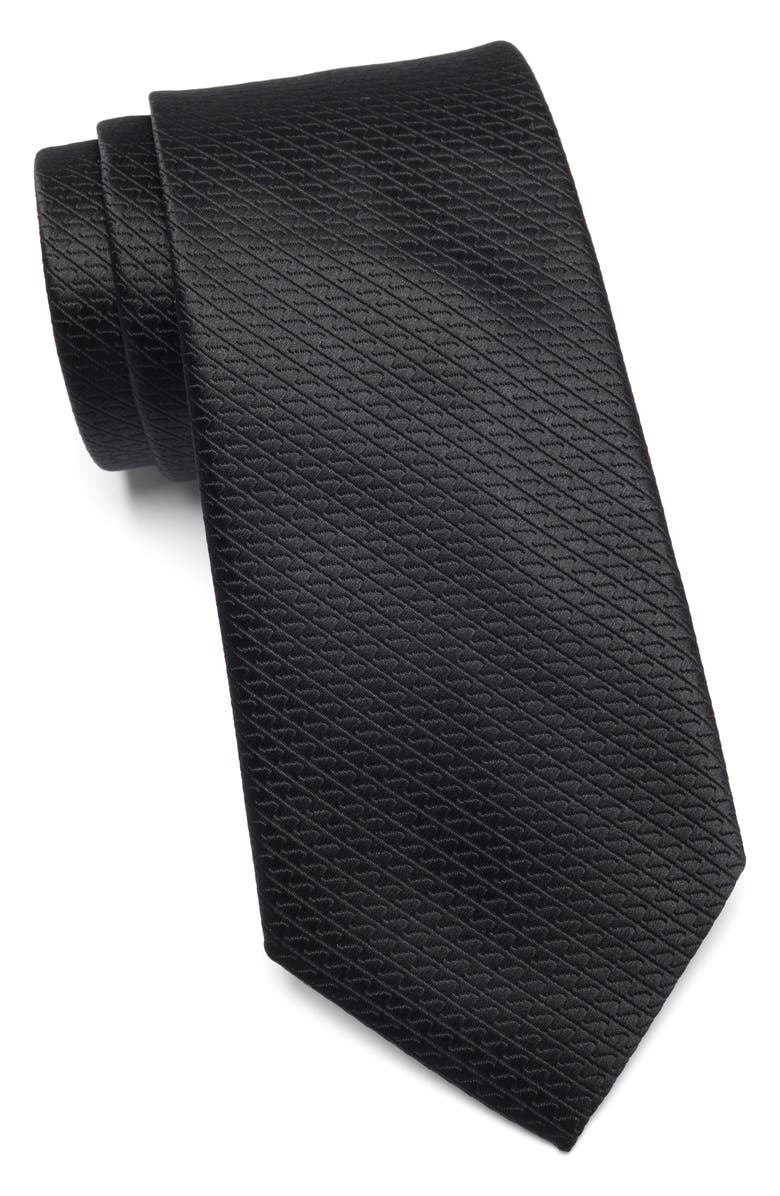 TOM BAINE Wavy Texture Tie, Main, color, Black