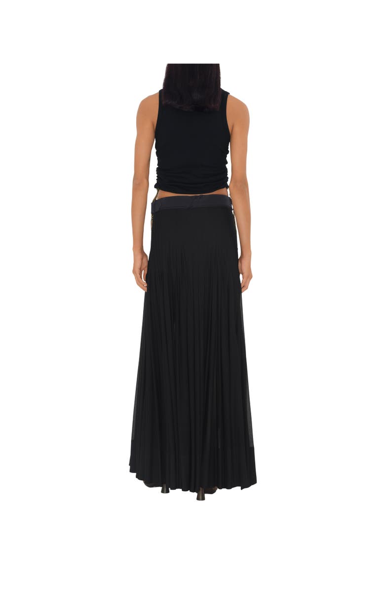 Burberry Pleated Crepe Jersey Maxi Skirt, Alternate, color, Black