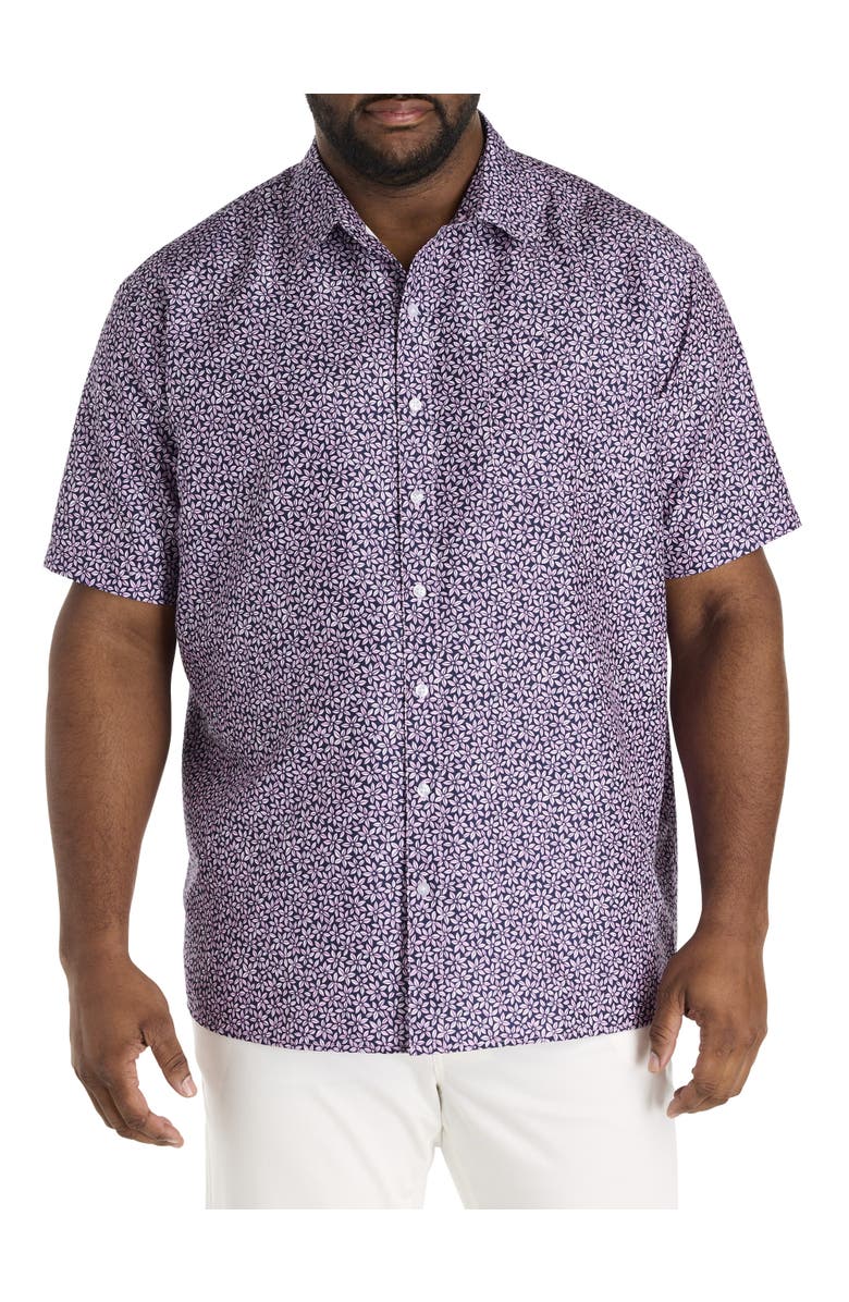 Harbor Bay by DXL Big & Tall Microfiber Floral Sport Shirt, Main, color, 