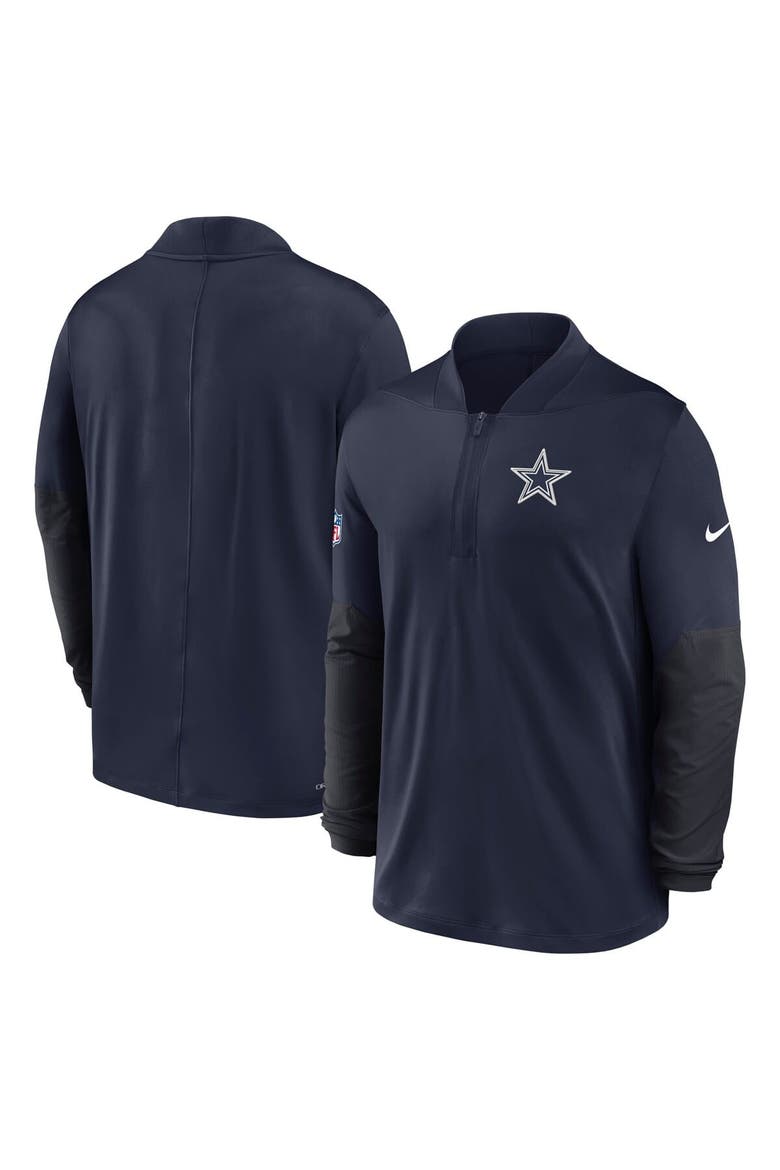 Men's Nike Navy Dallas Cowboys Sideline Dri-FIT Half-Zip Pullover, Alternate, color, Navy