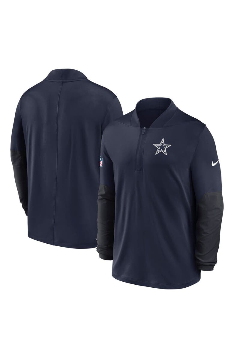 Nike Men's Nike Navy Dallas Cowboys Sideline Dri-FIT Half-Zip Pullover, Alternate, color, Navy