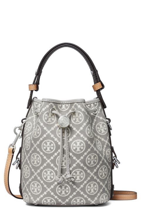 Mini T Monogram Jacquard Utility Bucket Bag