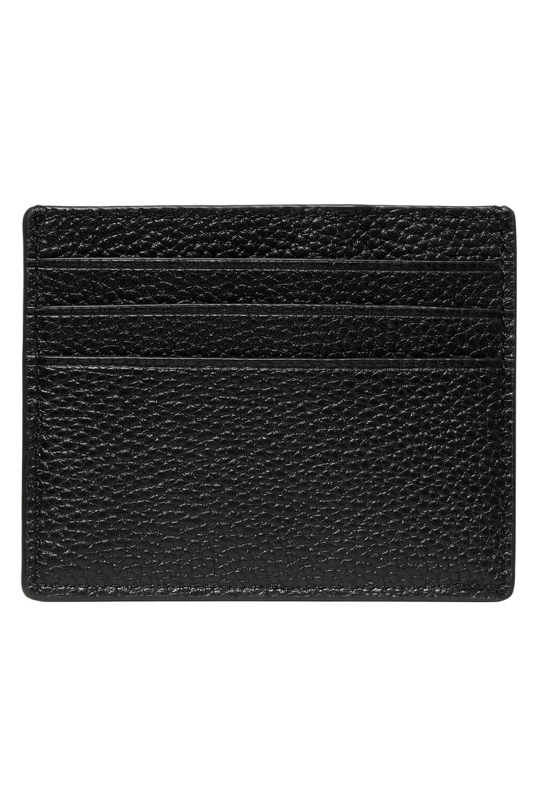 Classic Pebbled Leather Card Case, Alternate, color, BLACK