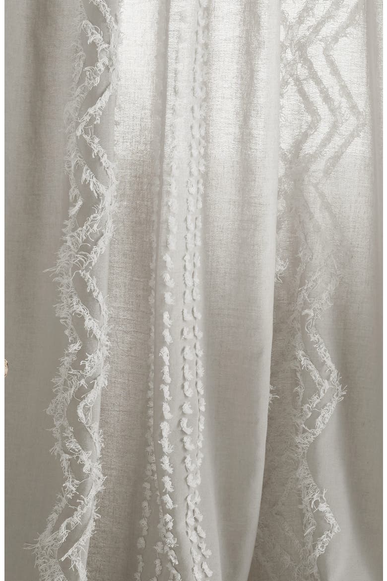 Cut Geo Back Tab Single Curtain Panel, Alternate, color, GREY