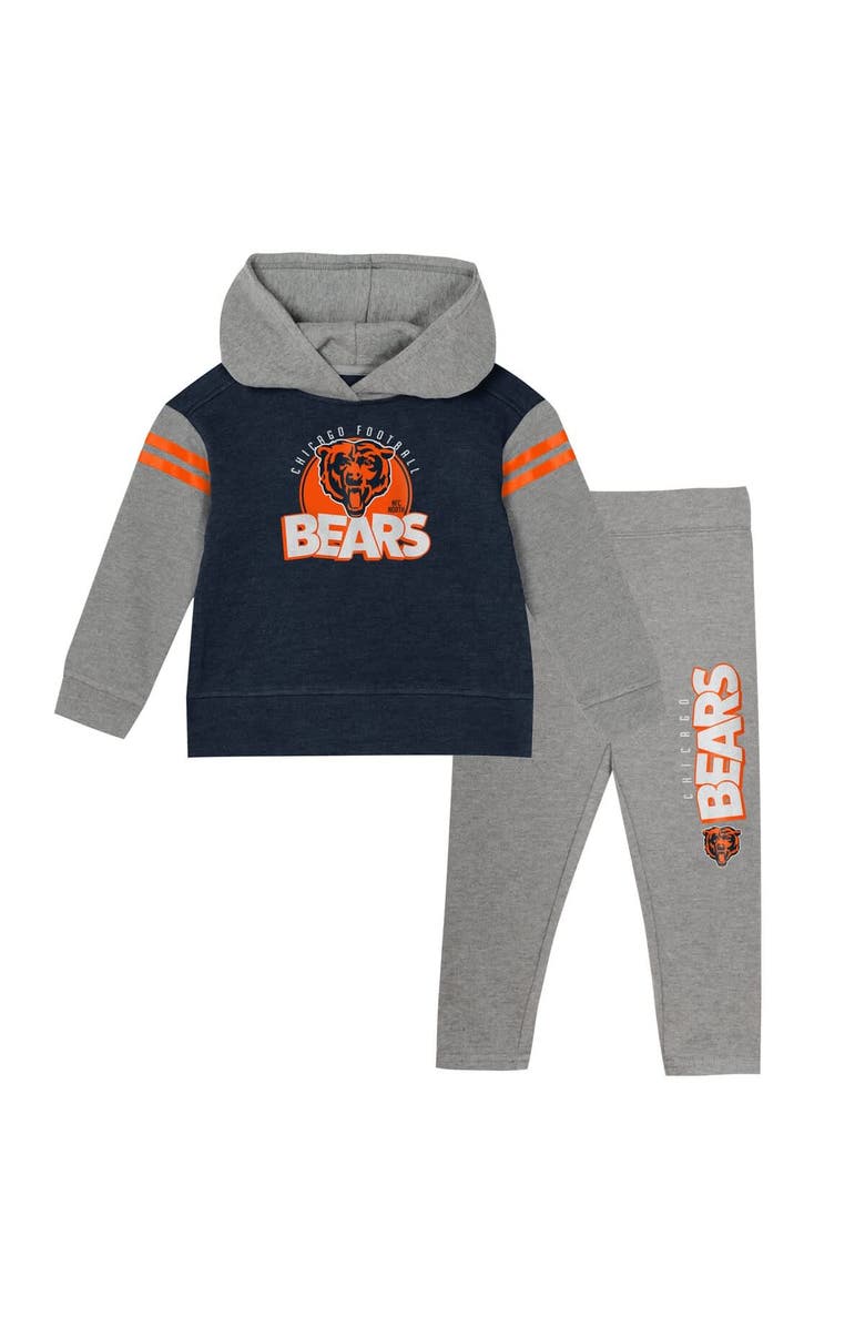 Outerstuff Toddler Chicago Bears Club House Long Sleeve Hoodie Top and Leggings Two-Piece Set, Main, color, Navy