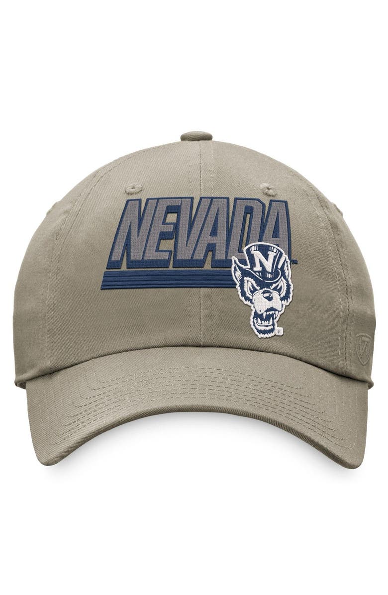 TOP OF THE WORLD Men's Top of the World Khaki Nevada Wolf Pack Slice Adjustable Hat, Alternate, color, Khaki