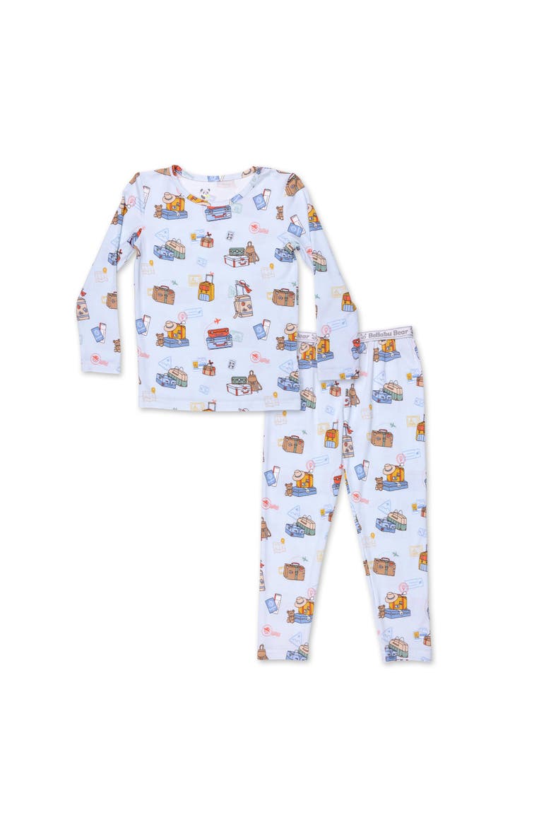 Kids' Vintage Suitcases Set of 2 Piece Pajamas, Main, color, Vintage Suitcases