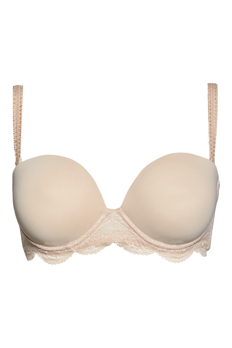 Karma Underwire Strapless Plunge Bra, Alternate, color, PEAU ROSE