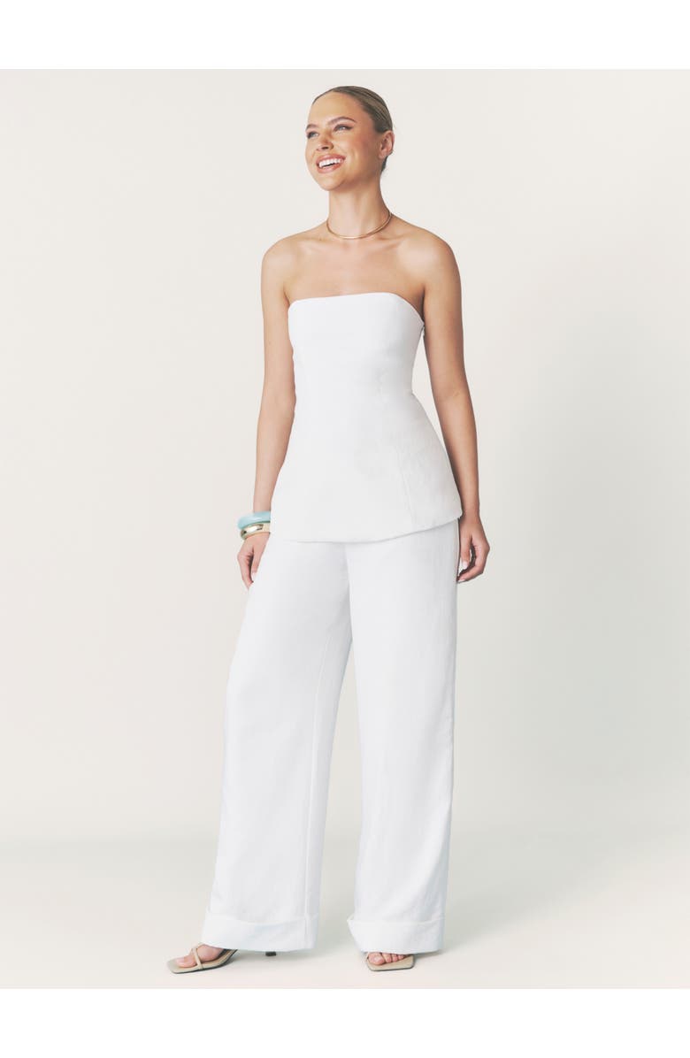 Six Stories Verity Tailored Textured Pants, Alternate, color, White