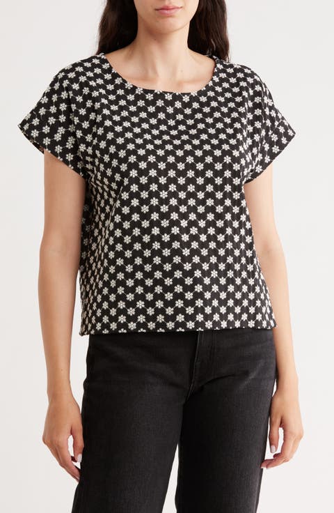 Daisy Print Short Sleeve Top