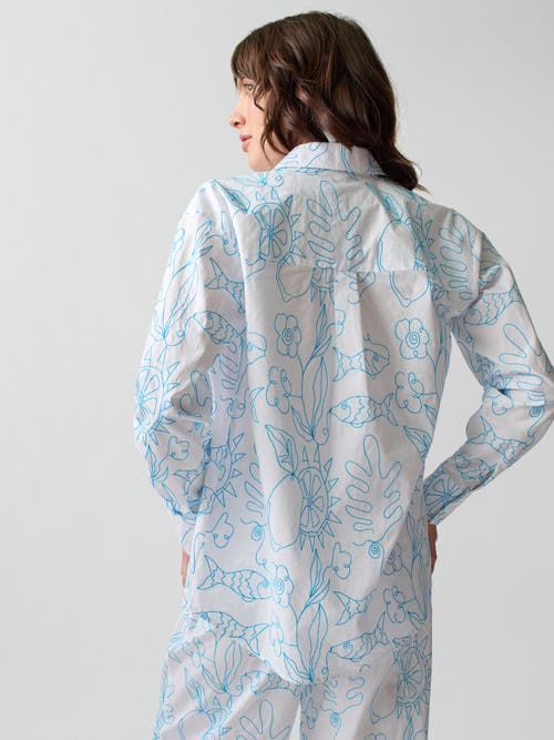 Lingua Franca Petra Button Down In White Multi