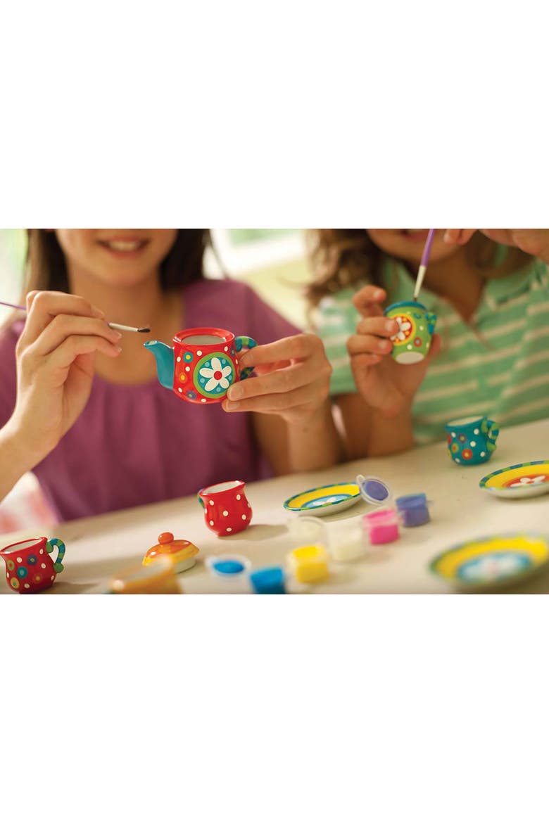 KidzMaker, Paint Your Own Mini Tea Set, Alternate, color, Multicolored