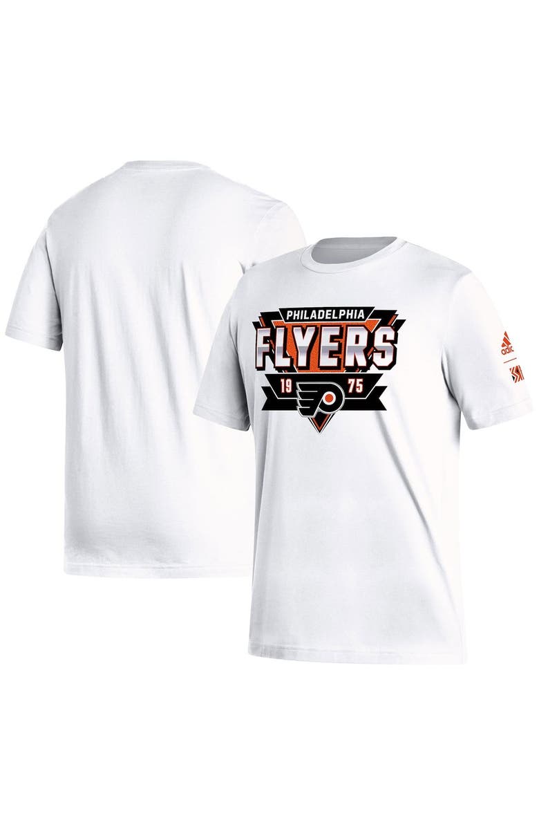 adidas Men's adidas White Philadelphia Flyers Reverse Retro 2.0 Fresh Playmaker T-Shirt, Main, color, 