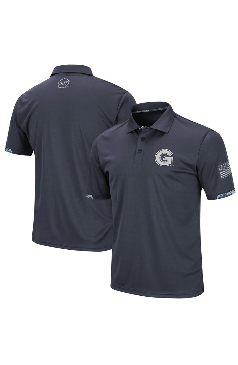 COLOSSEUM Men's Colosseum Charcoal Georgetown Hoyas OHT Military Appreciation Digital Camo Polo, Main, color, 