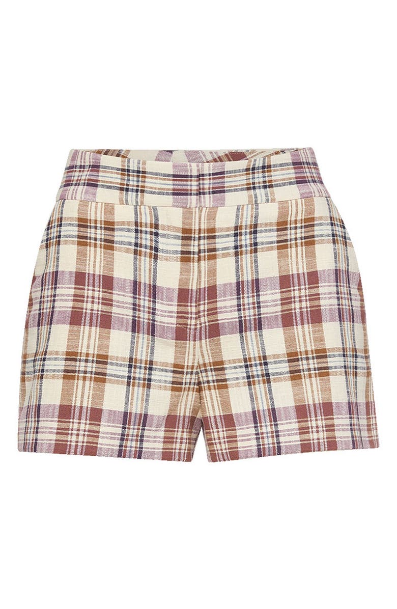 Veronica Beard Allen Plaid Cotton Blend Shorts, Alternate, color, Orchid Haze Multi