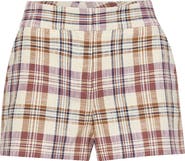 Veronica Beard Allen Plaid Cotton Blend Shorts