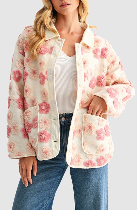 Floral High Pile Fleece Jacket