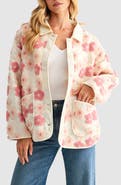 All in Favor Floral High Pile Fleece Jacket