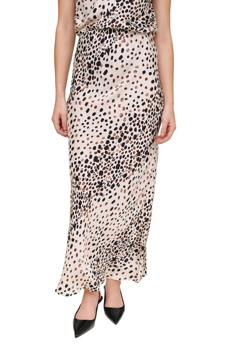 Painted Spots Bias Cut Maxi Skirt, Main, color, PAINTED SPOTS PRINT