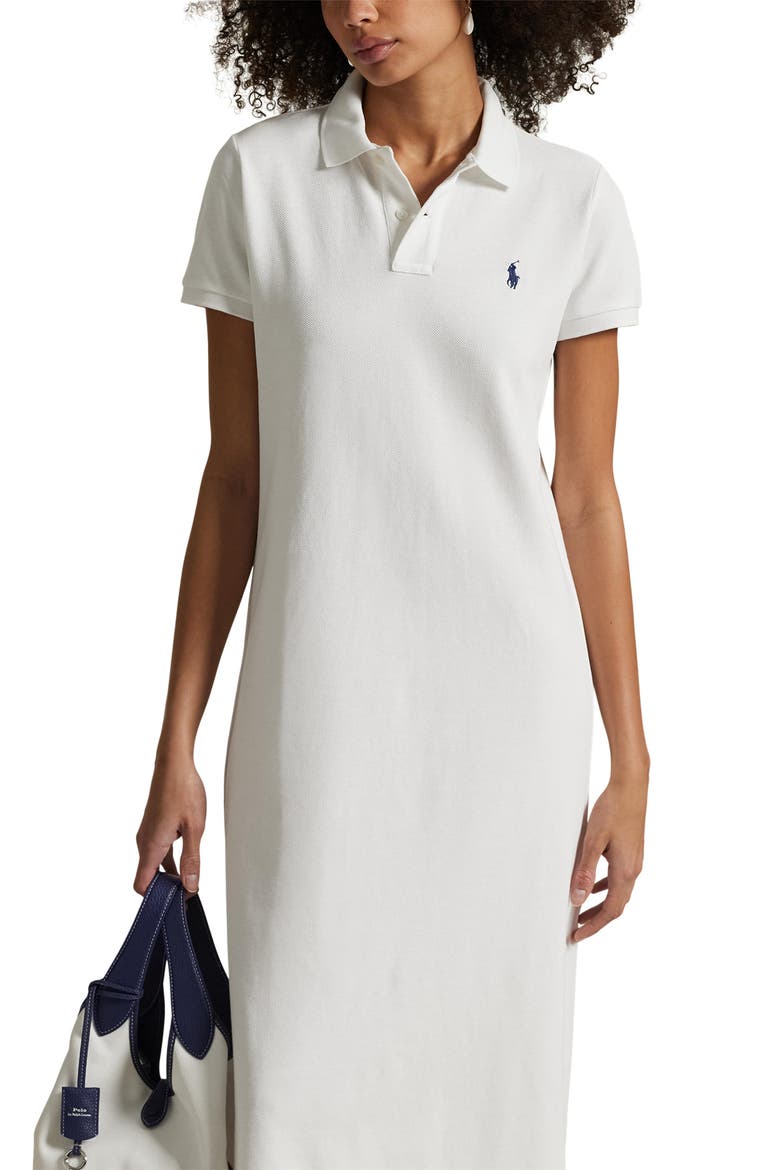 Cotton Polo Dress, Alternate, color, WHITE