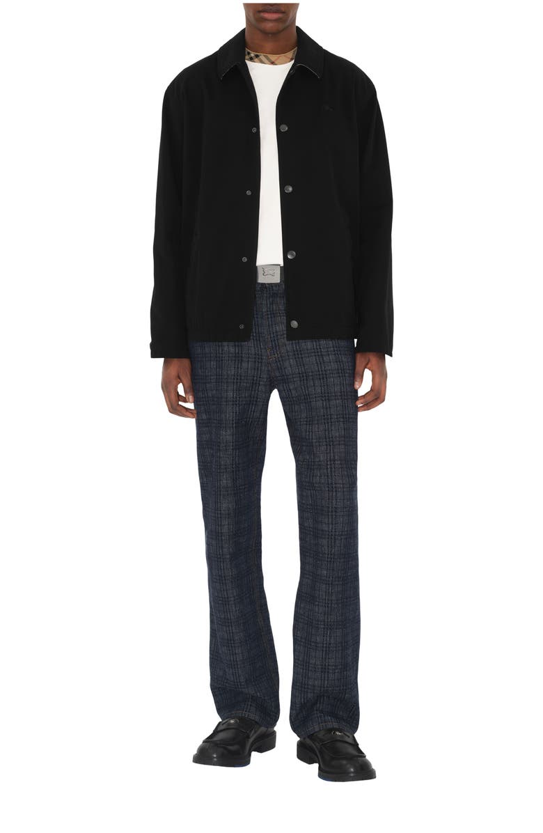 Burberry Gabardine Coach Jacket, Main, color, Black