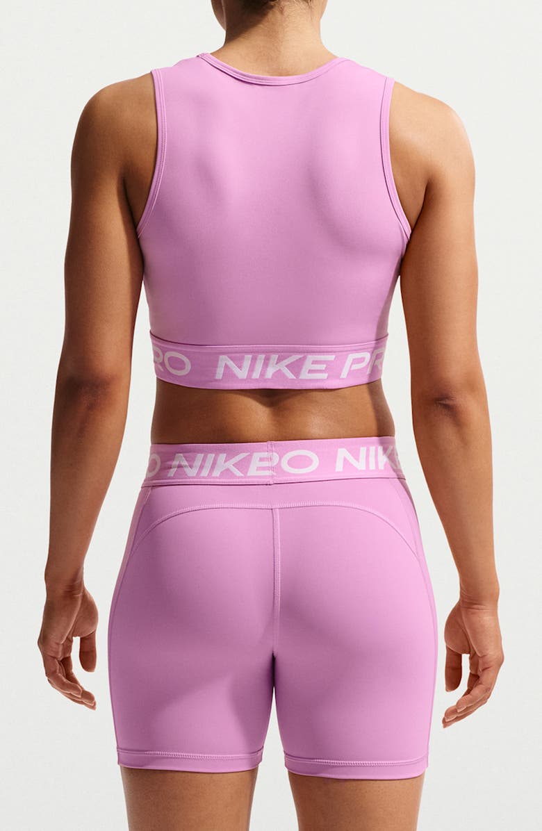 Nike Pro Dri-FIT Crop Tank Top, Alternate, color, Light Magenta/ White