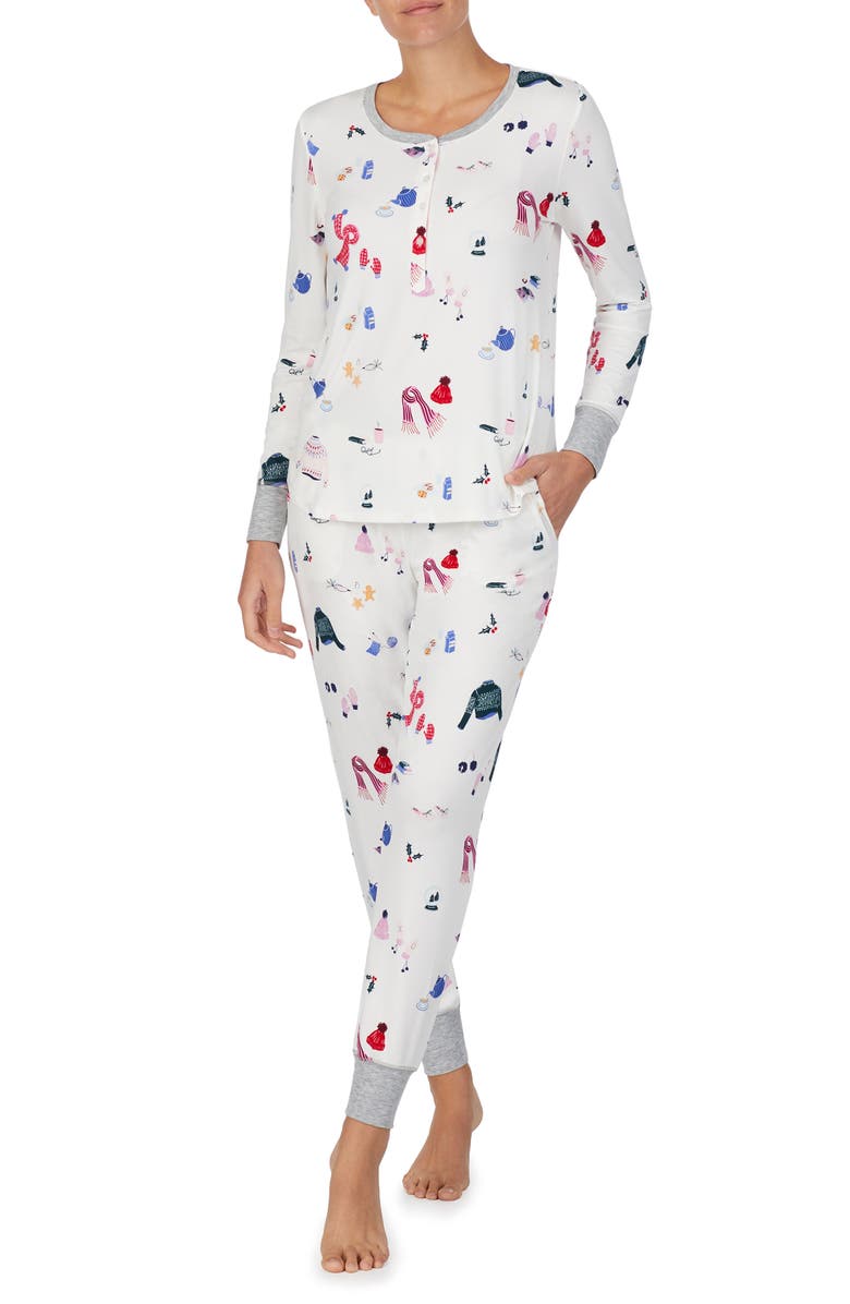 Kate Spade New York henley pajamas, Main, color, 