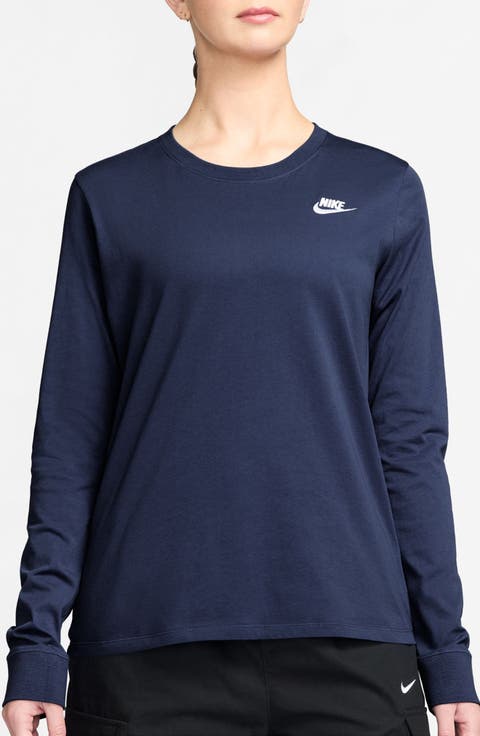 Club Logo Cotton Long Sleeve Graphic T-Shirt
