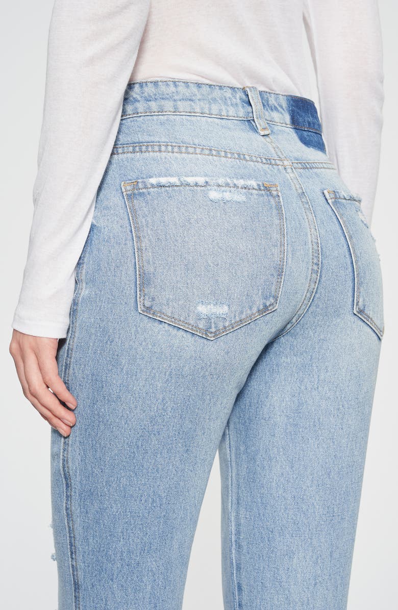 Bayeas Christine High Waist Distressed Straight Leg Jeans, Alternate, color, 