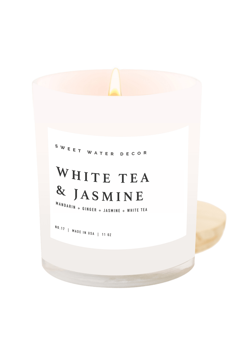 SWEET WATER DECOR White Tea and Jasmine 11 oz Soy Candle, Main, color, White Tea And Jasmine
