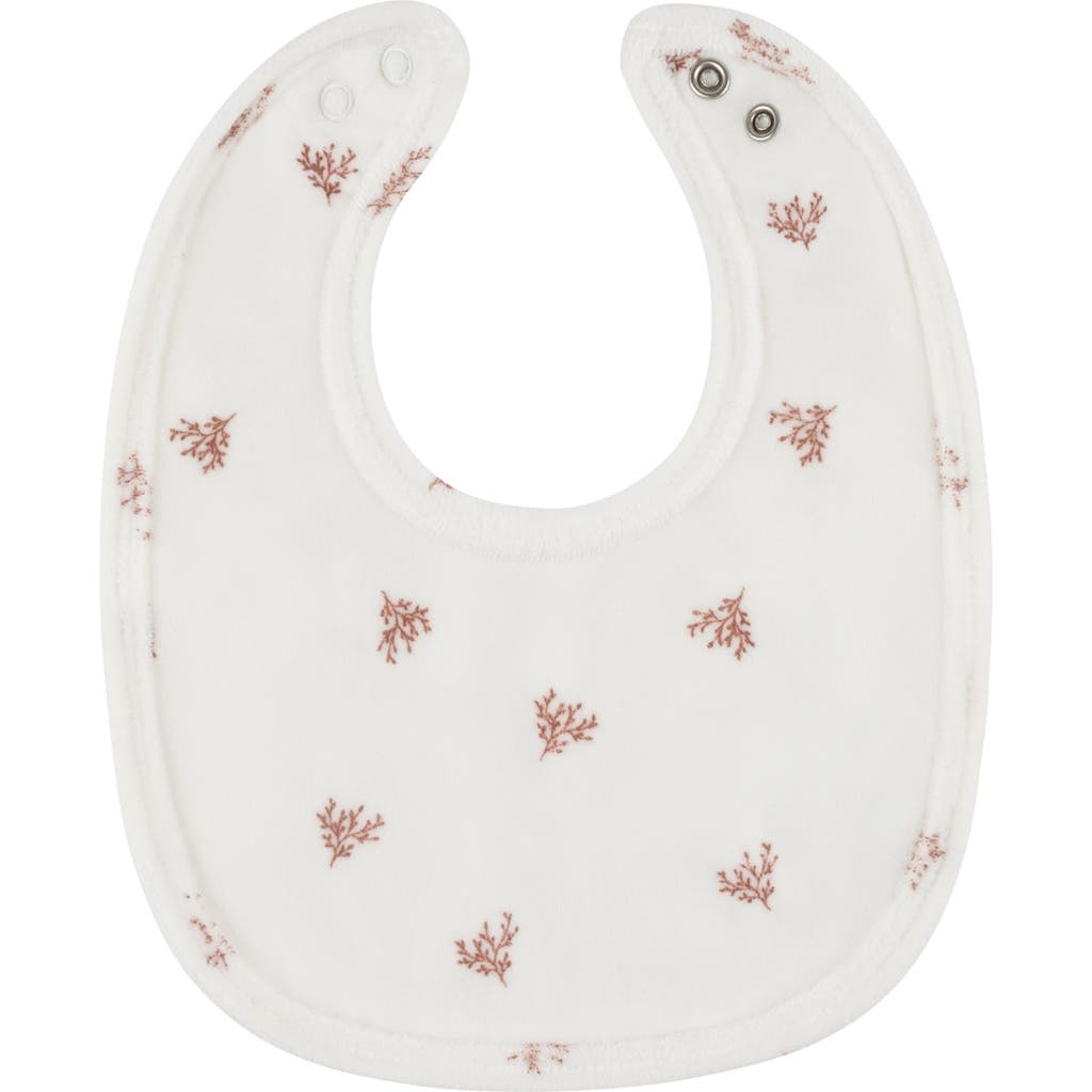 Ely's & Co. Velour Leaf Pattern Collection In White