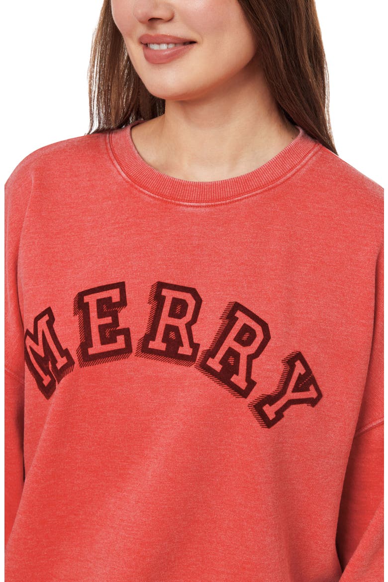 Tori Relaxed Crewneck Graphic Sweatshirt, Alternate, color, BARBADOS CHERRY MERRY