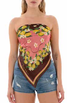 Nicole Miller Lemon Print Square Scarf