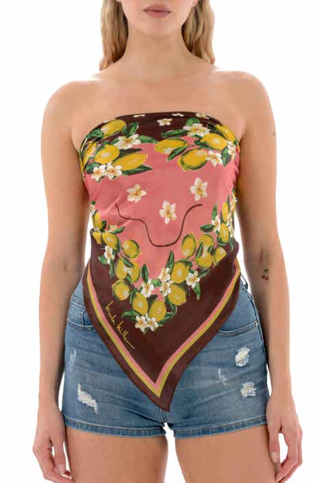 Nicole Miller Lemon Print Square Scarf