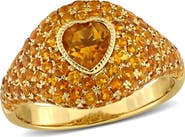 Julianna B. Citrine Heart Cluster Cocktail Ring 14k