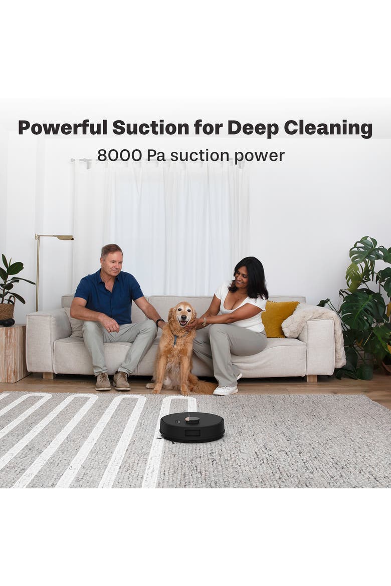 Dustin Plus Auto-Empty Robot Vacuum & Mop, Alternate, color, True Black