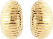 Susan Caplan 1980s Monet Gold Demi-Hoop Clip-On Earrings