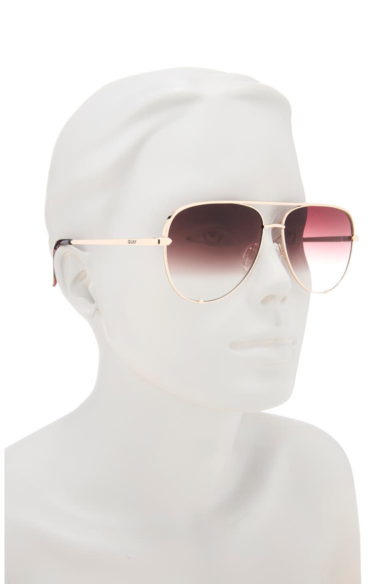 High Key 60mm Aviator Sunglasses, Alternate, color, GOLD/ BROWN