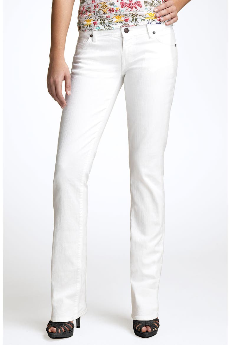 'Ava' Straight Leg Stretch Jeans, Alternate, color, SANTORINI- WHITE