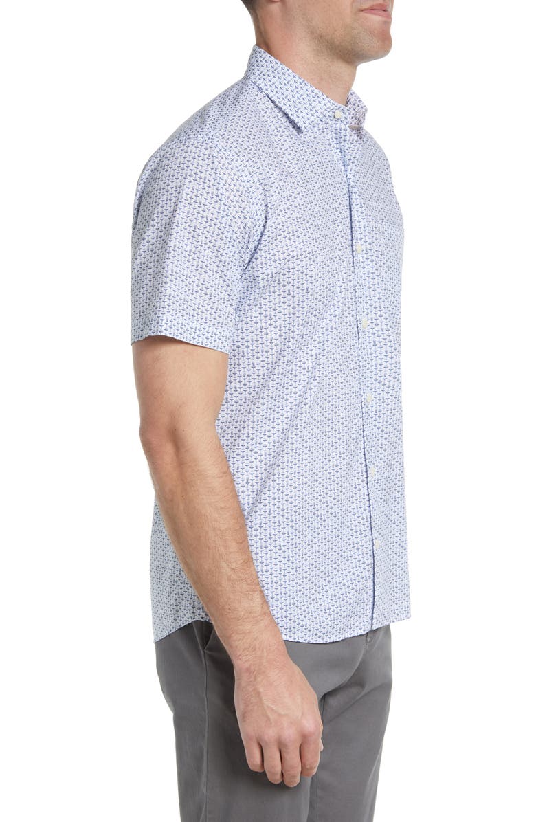 Peter Millar Shaken Stretch Cotton Button-Up Sport Shirt, Alternate, color, 
