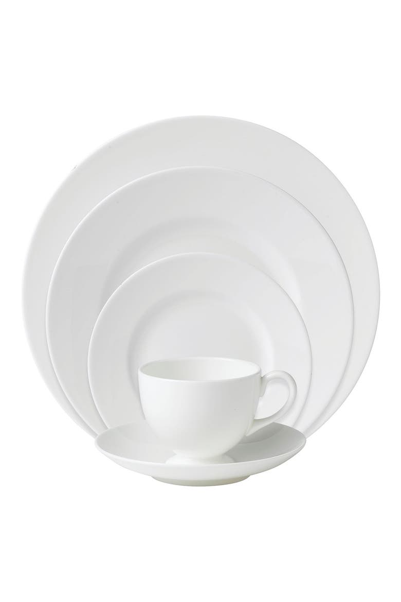 Bone China 5-Piece Place Setting, Main, color, WHITE
