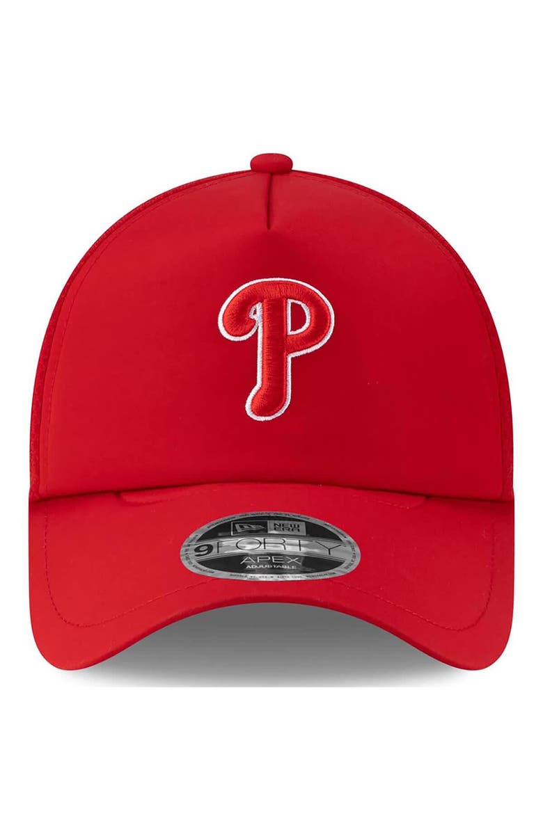 New Era Men's New Era Red Philadelphia Phillies 2026 Batting Practice Apex 9FORTY Adjustable Trucker Hat, Alternate, color, Red