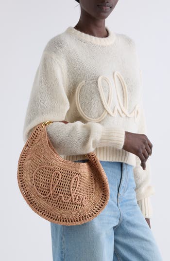 Chloé Summer Banana Crochet Raffia Hobo Bag | Nordstrom