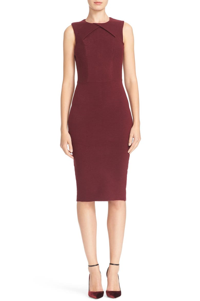 'Tarala' Body-Con Knit Midi Dress, Main, color, RHUBARB