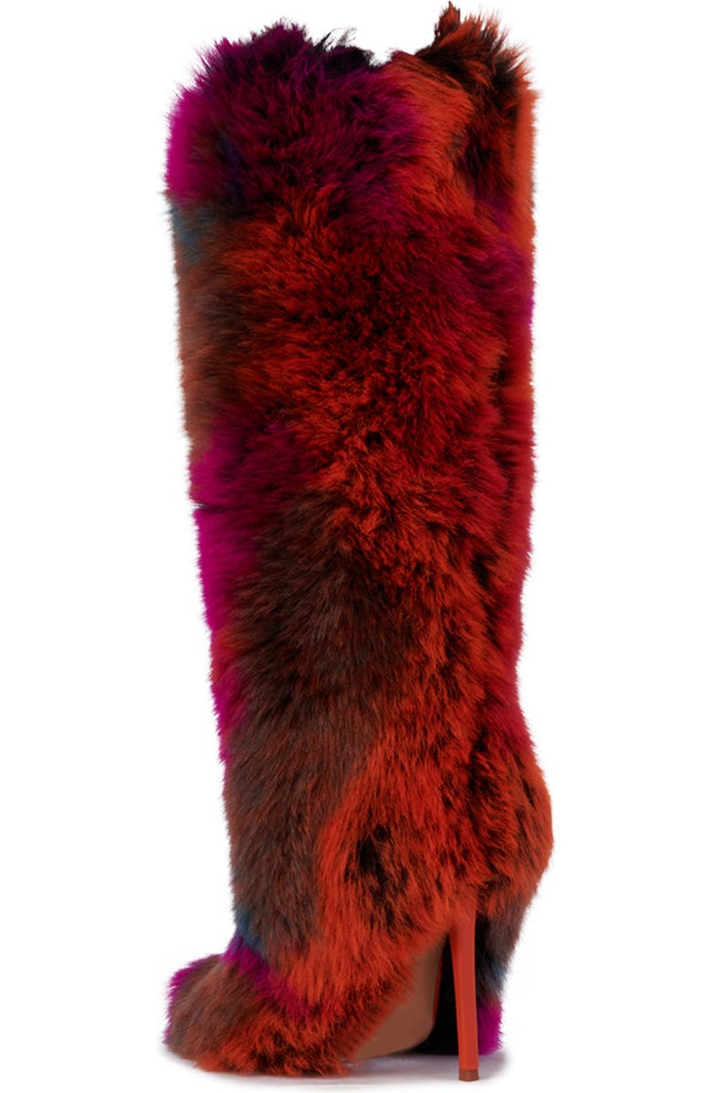 AZALEA WANG Upsetter Pointed Toe Faux Fur Knee High Boot, Alternate, color,