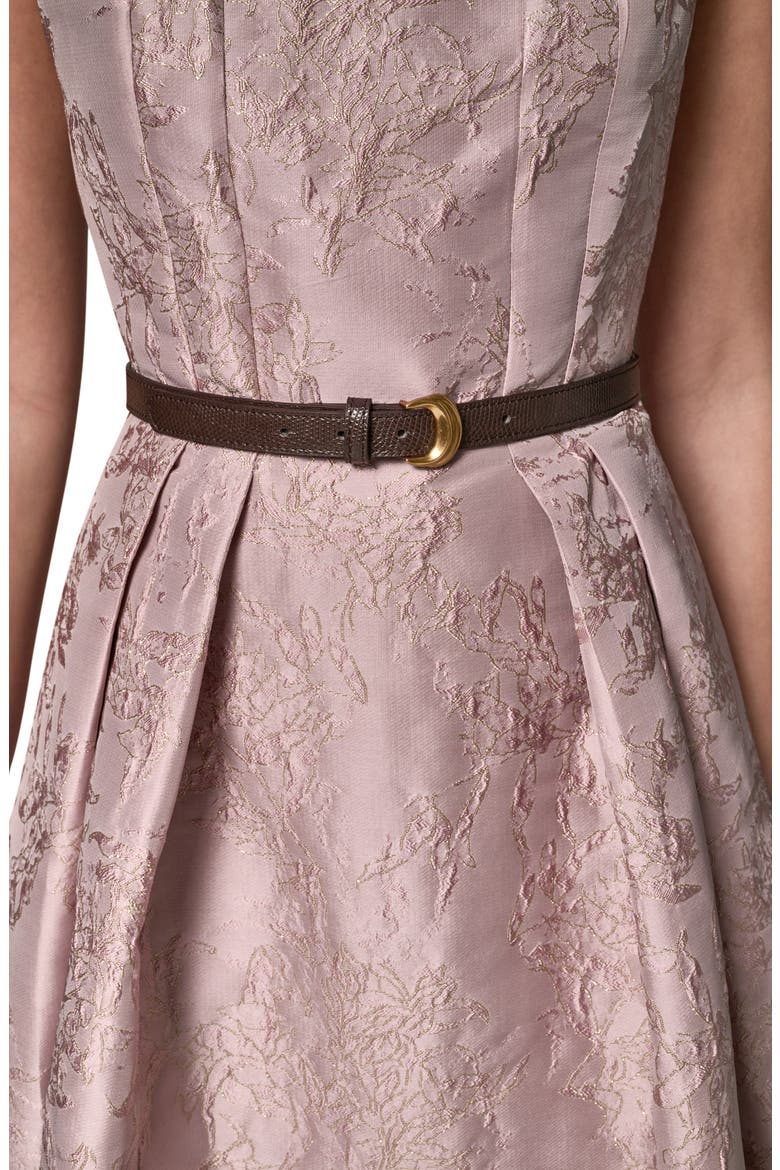 Floral Jacquard Fit & Flare Midi Dress, Alternate, color, LILAC