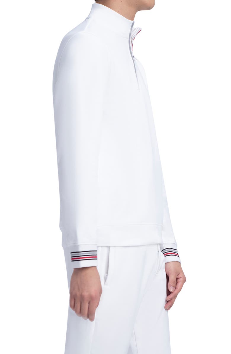 Bugatchi Comfort Cotton Quarter Zip Pullover, Alternate, color, White